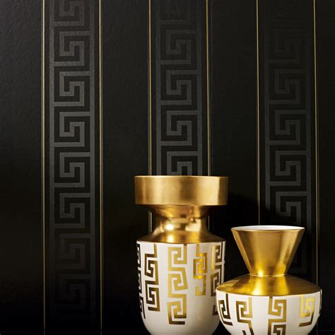 versace gold greek key wallpaper|versace black and silver.